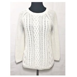 Cynthia Rowley Cable Knit Button Back Sweater S